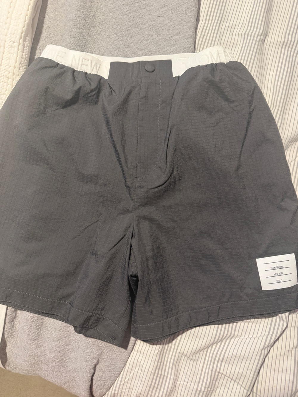 NWT Thom Browne mid thigh shorts with nylon ripstop size 2 $790 retail
